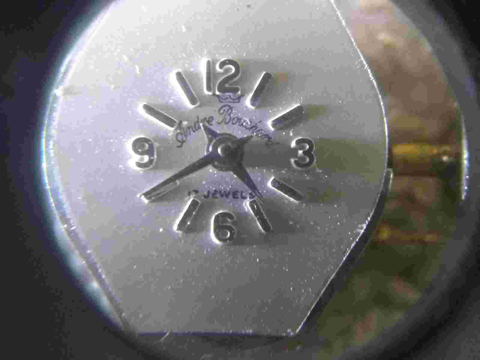Andre Bouchard 17 Jewels Wind Up Watch  Necklace Pendant Silver Starburst Works