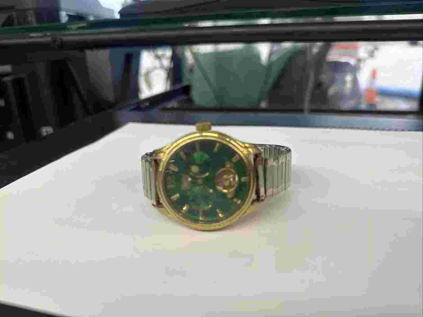 Wohler Automatic Watch Men 40mm Gold Tone Green Dial