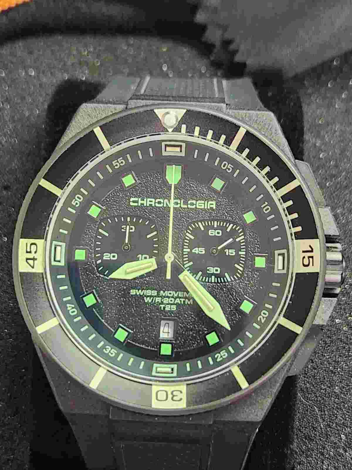 Chronologia Trailer Midnight Men’s Watch 46mm, 20 ATM WR, Carbon Fiber Case