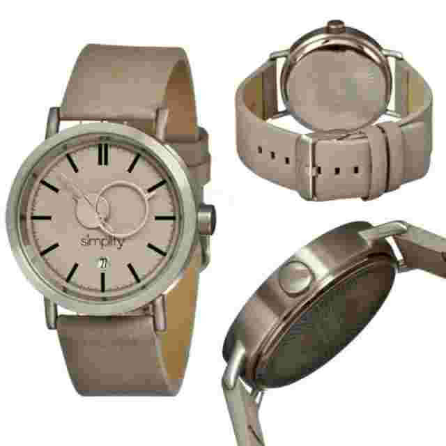 NEW Simplify SIM0602 Women's The 600 Grey Dial Leather Band Watch slim sexy easy