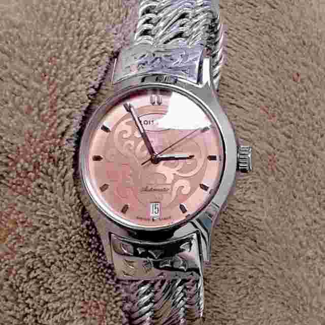 LOIS HILL Watch Pink Face Automatic Sterling Band