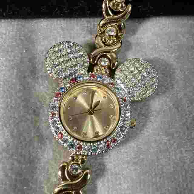 Disney Time Works Women's Mickey Mouse watch W/ Colorful Crystals Needs Batt