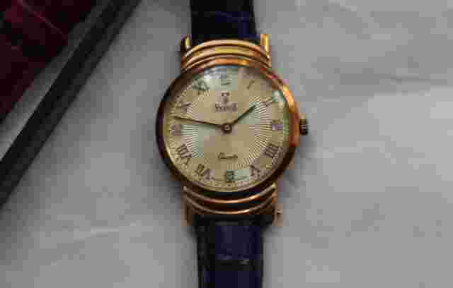 Vicence -14K Solid Gold Watch w/ Diamonds and Interchangeable Bands