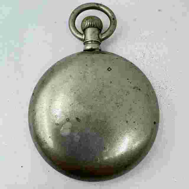 Antique 18 Size Crescent Swing Out Pocket Watch Case Nickel Coin Edge USA