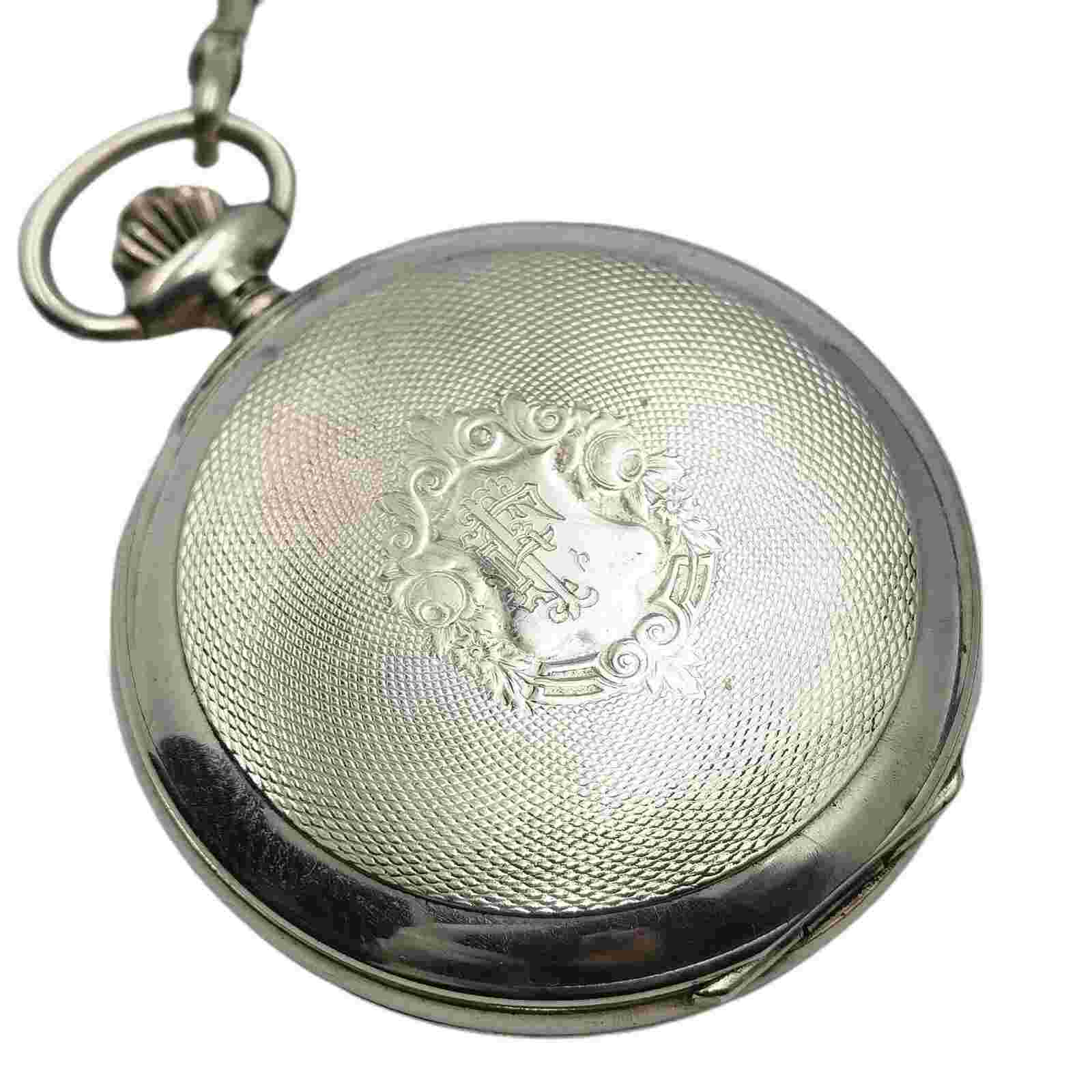 1000$ - FESTINA - SWISS MADE - 50mm - STERLING 925 SILVER - POCKET WATCH - WORKS