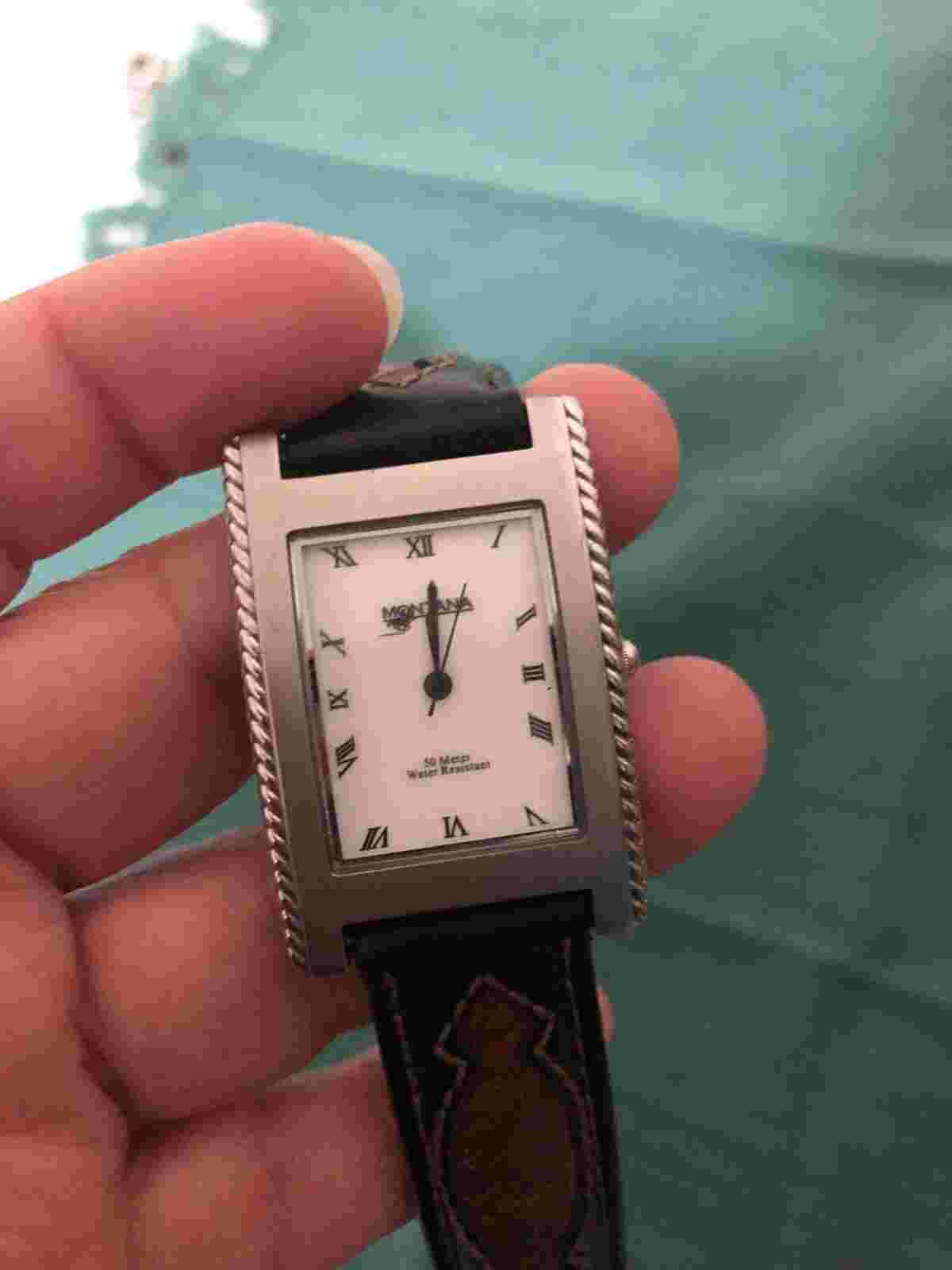 Montana Silversmiths Watch Aztec Black Leather Needs Battery