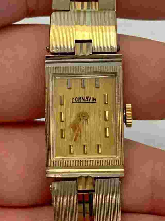 Really Nice Cornavin Gold Stainless Steel Women’s Rectangular Bezel Watch USSP