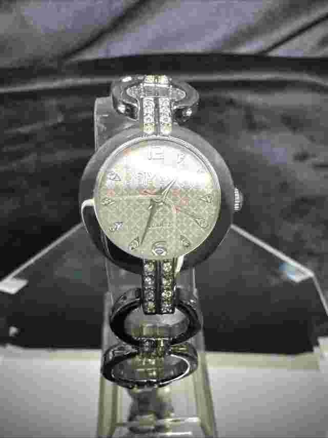Style & Co Silver Tone Bracelet White Dial Crystals Women's Watch New Battery