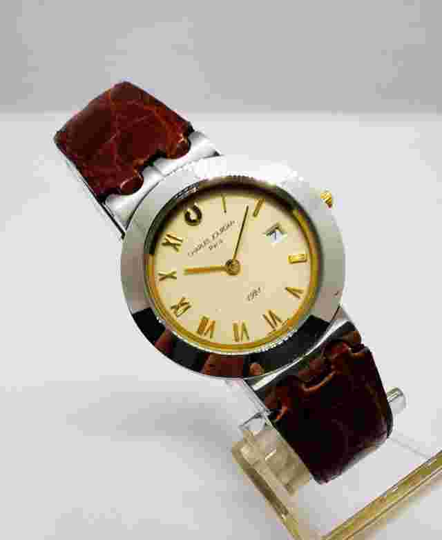 #2 Charles Jourdan Elegant Stainless Steel Date mens Quartz Watch