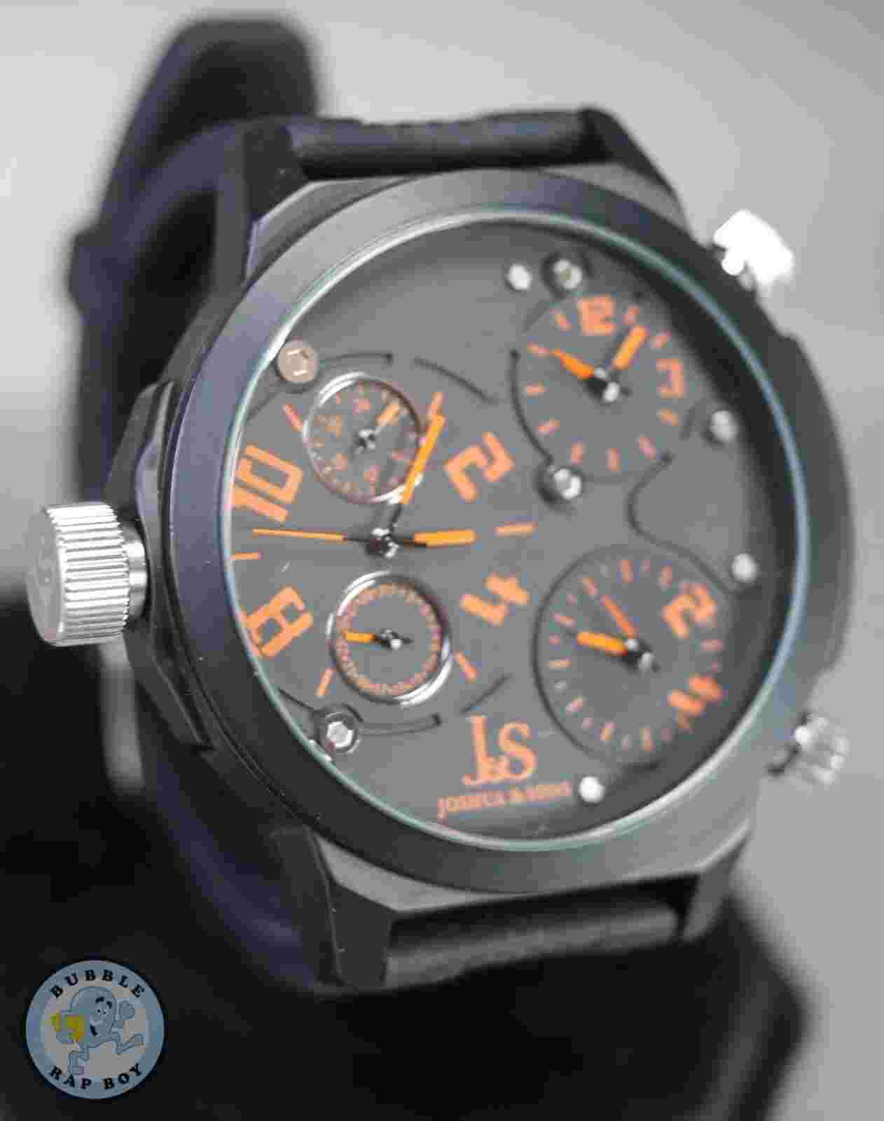 MENS JOSHUA & SONS WRISTWATCH LARGE NAVIGATOR TRIPLE TIME ZONE RRP:£385