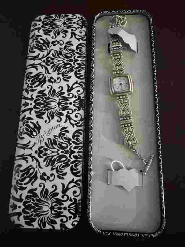 Brighton Santa Rosa Sterling Silver Plated Watch With Decorative Band