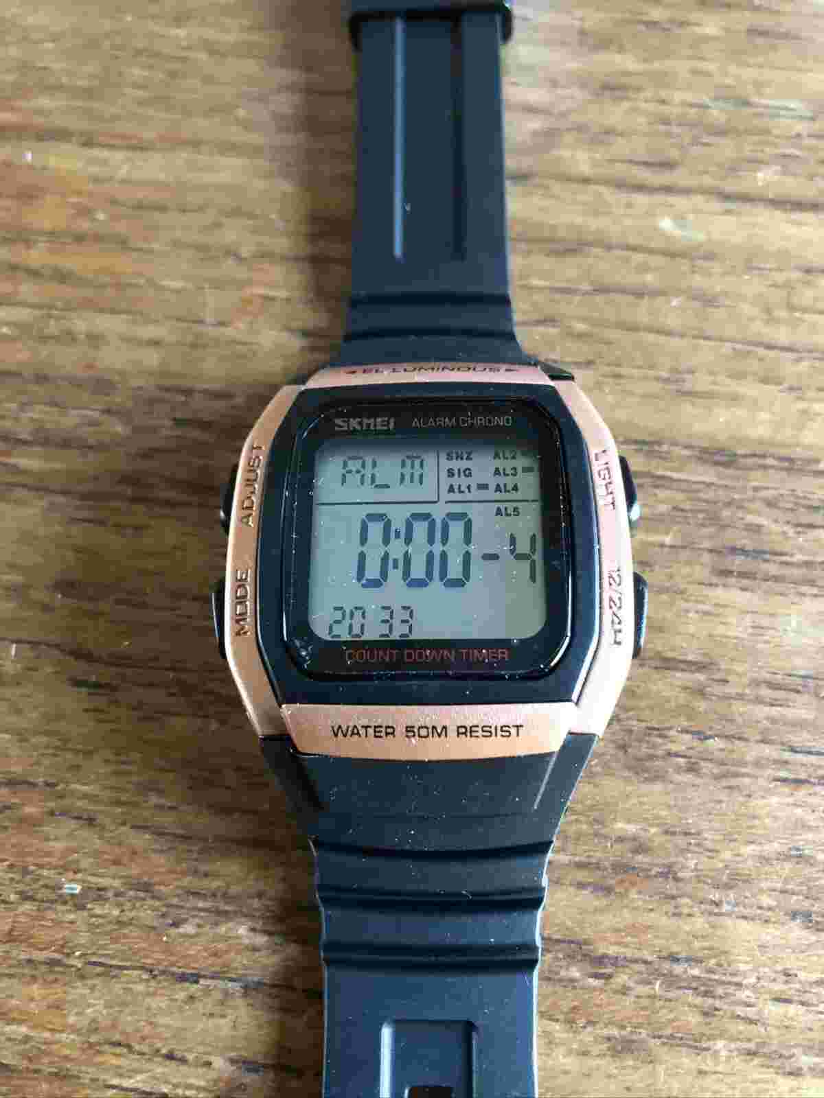 Mens SKEMI Black Coloured Silicone Digital Watch W839
