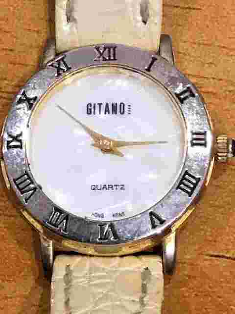 Exquisite Hong Kong Gitano Mother-of-Pearl Dial Quartz Ladies Leather Watch-24mm