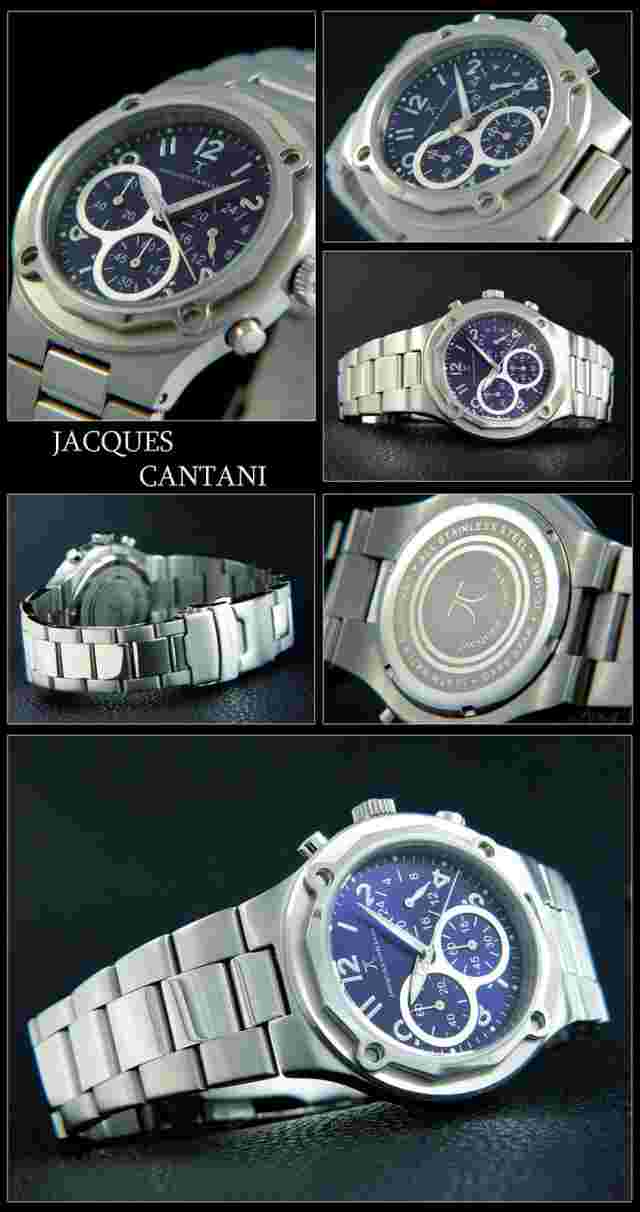 Dark Star Men Chronograph Stainless Steel, Azure Dial Jacques Cantani