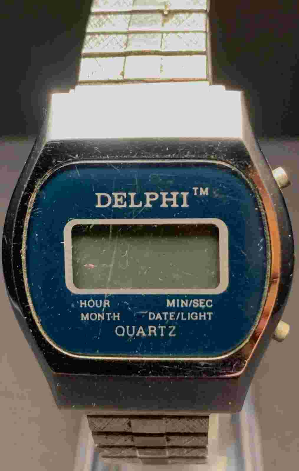 Vintage Men's Delphi Digital Watch - Untested - May Need Battery or Repair