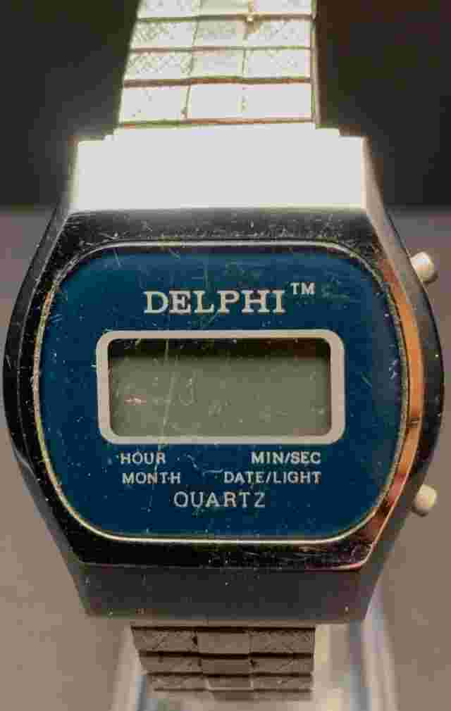 Vintage Men's Delphi Digital Watch - Untested - May Need Battery or Repair