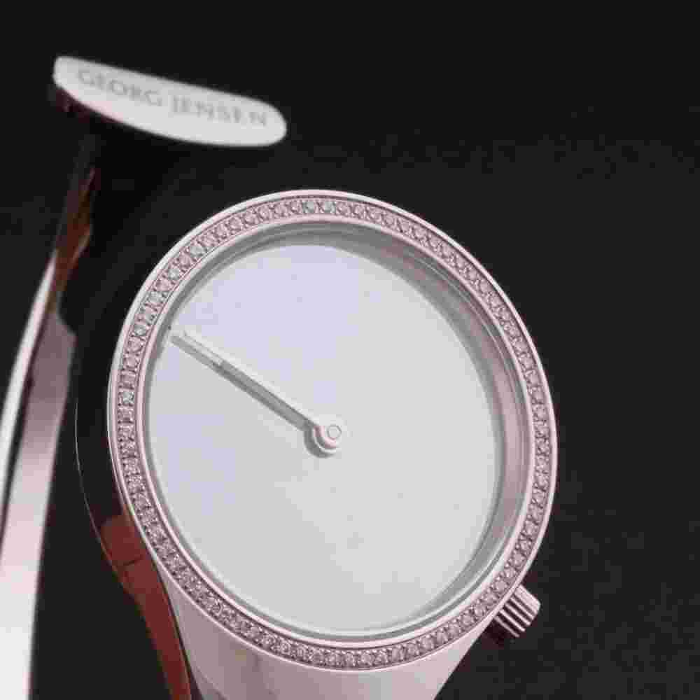 Georg Jensen Bangle Watch # 336, Mirror. Diamonds. Ladies. Vivianna Torun. NEW!