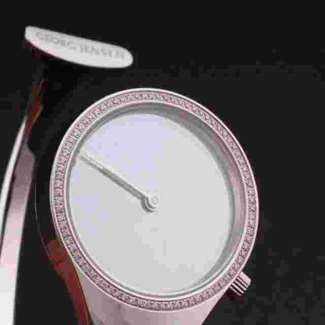 Georg Jensen Bangle Watch # 336, Mirror. Diamonds. Ladies. Vivianna Torun. NEW!