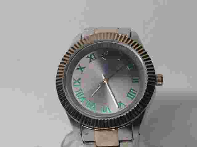 Gold & Silver Tome Rocawear 0259 Wristwatch Black & Green Dial