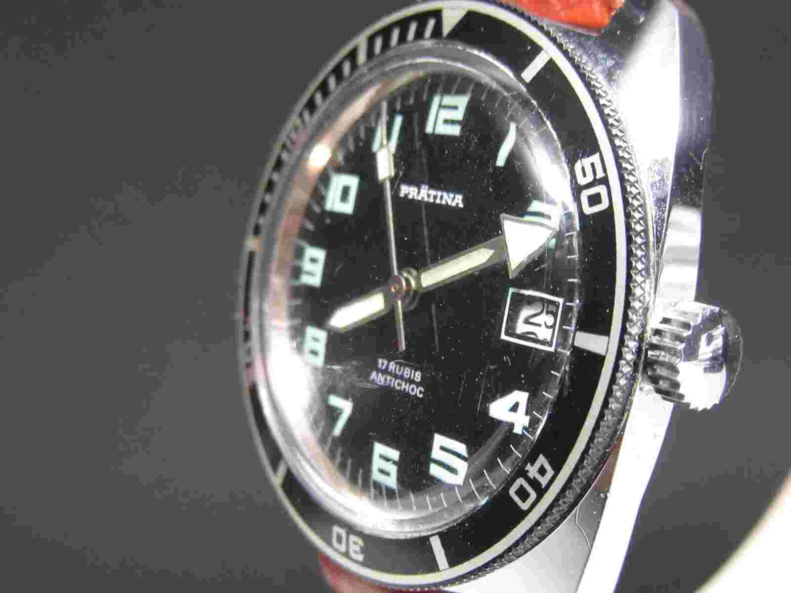 G589 Vintage " Prätina " Manual Winding watch Diver Mens Watch ⭐⭐