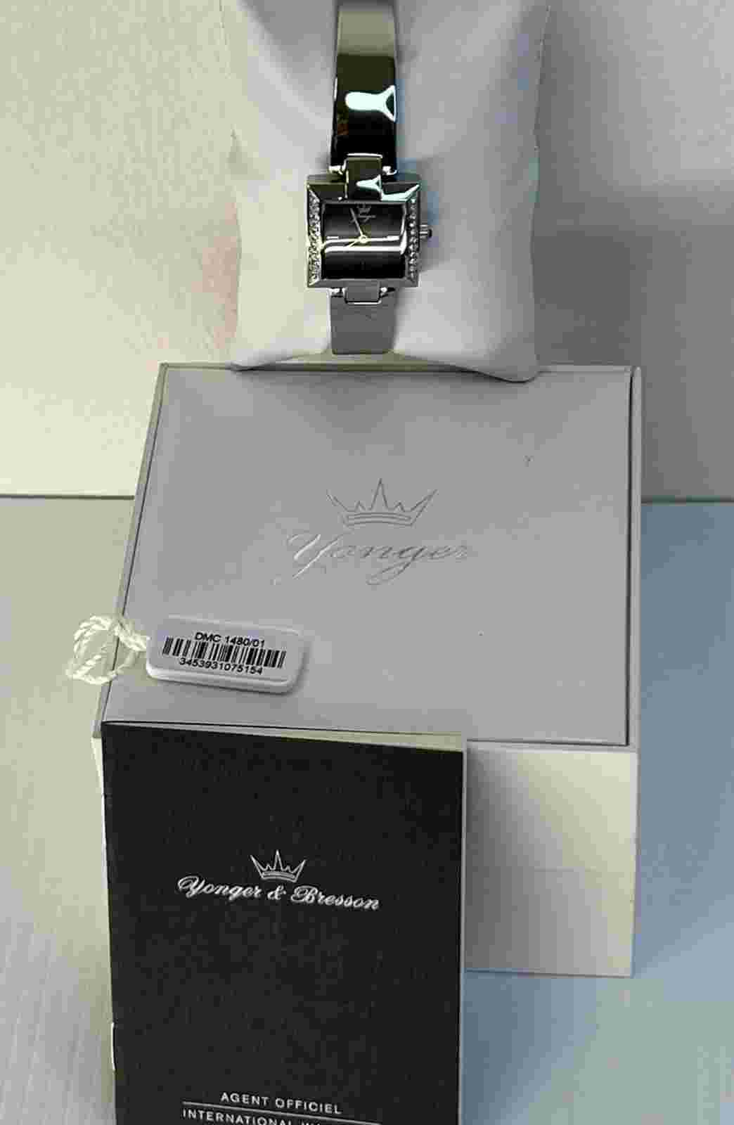 Yonger and Bresson Square MOP Dial Stainless Steel Watch DMC 1480/01 -NEW