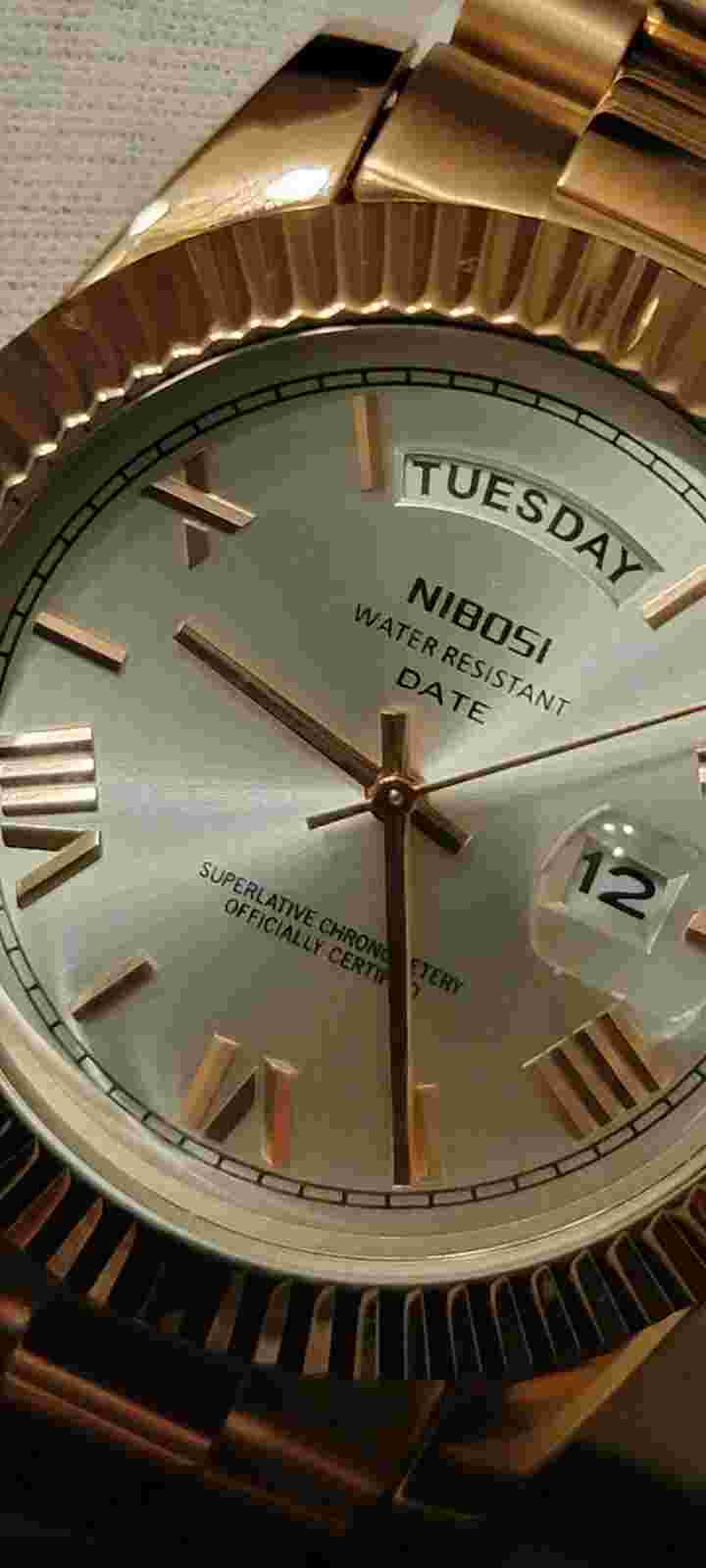 Luxury Rose Gold Day Date Pale MINT Chambray Dial Watch 72Hrs Post UK 🇬🇧 STOCK