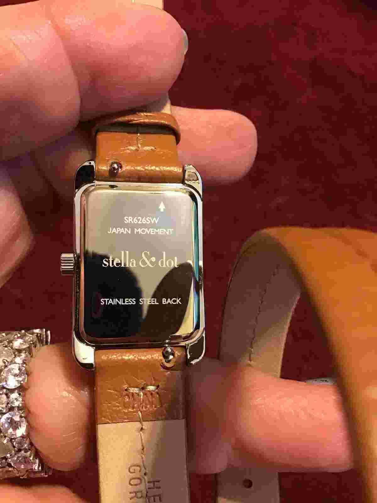 STELLA & DOT HELLO GORGEOUS LEATHER WRAP WATCH NWOB NEEDS BATTERY