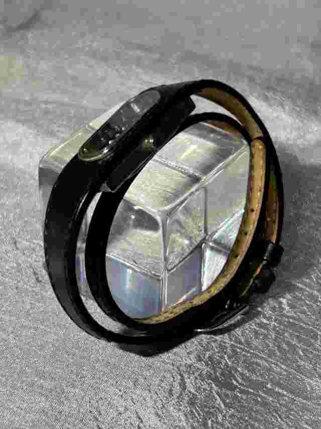 OPEX BLACK LEATHER WRAP WATCH - WORKING - NEW BATTERY