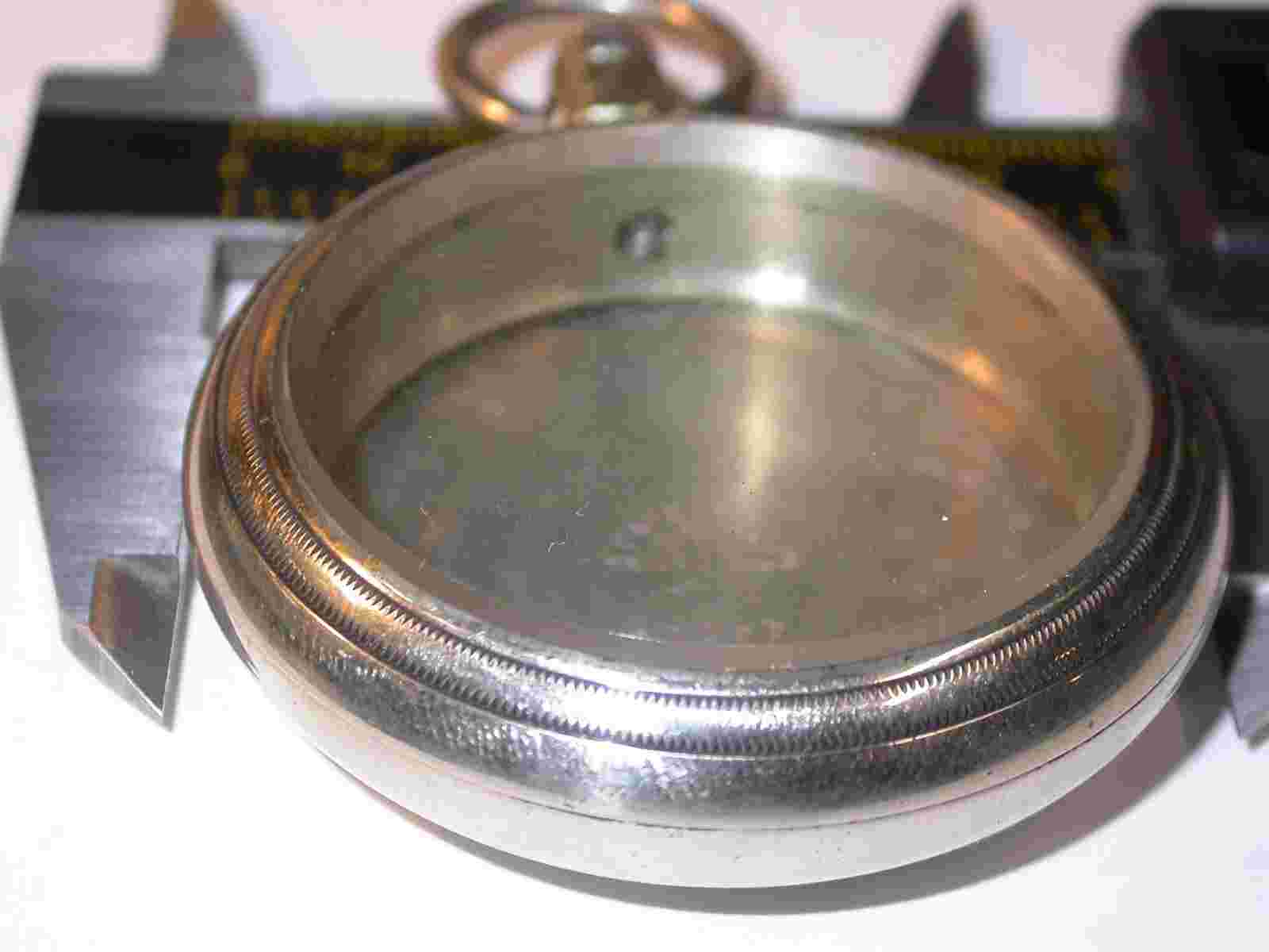 Vintage  18s Crescent Pocket Watch Case swing ring, glass crystal
