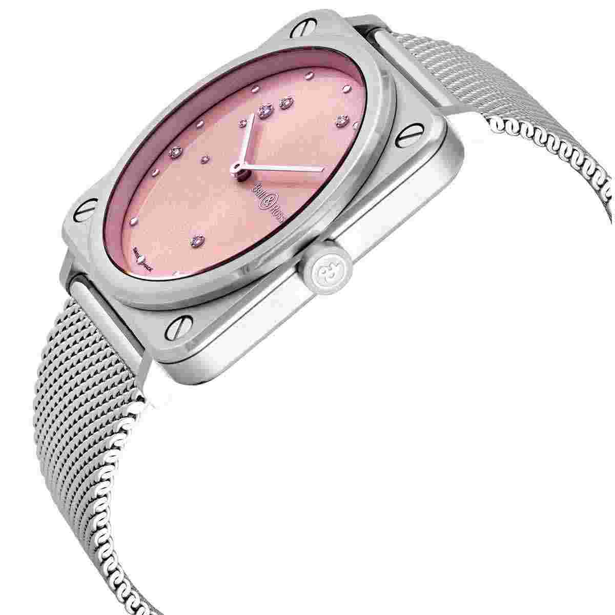 Bell and Ross Pink Diamond Eagle Quartz Pink Dial Ladies Watch BRS-EP-ST/SST