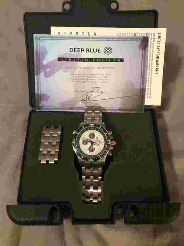 Deep Blue Daynight T-100 GMT 7754 Automatic Chronograph - Swiss Made - Tritium