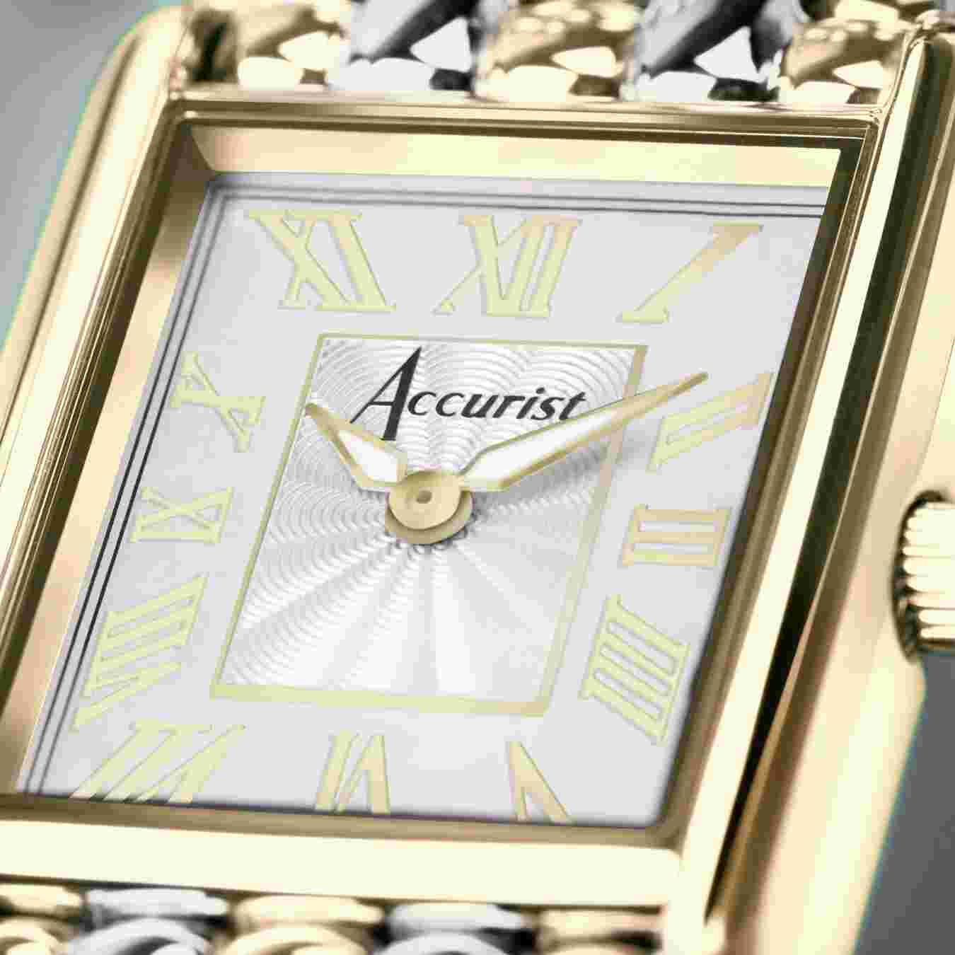 Accurist Rectangle Ladies Two Tone Watch RRP £199 Model 71009