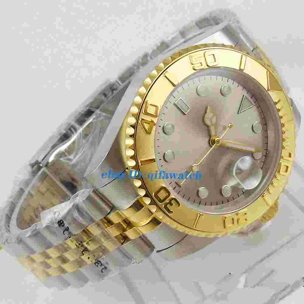 40mm sterile gray dial jubilee strap steel gold Bezel Sapphire Automatic Watch
