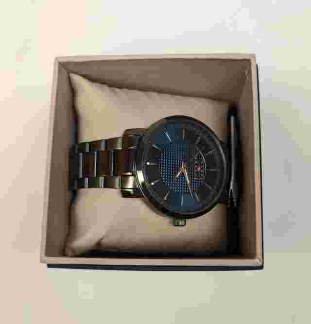 Joseph Abboud Men's Wristwatch Watch Navy & Gunmetal Steel Band 8WJL 80021