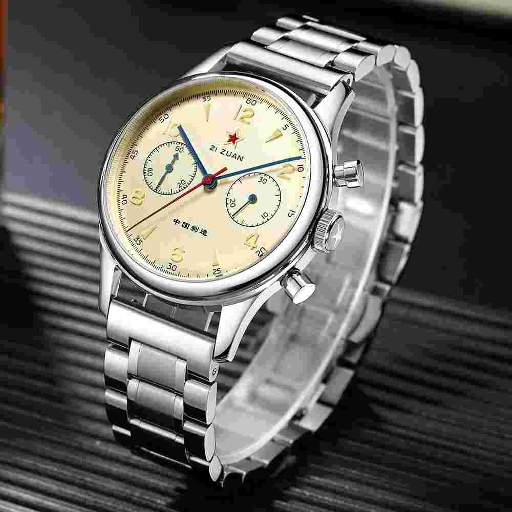 RED STAR 1963 Chronograph Bracelet ST1901 Mechanical Manual Movement 40mm Watch