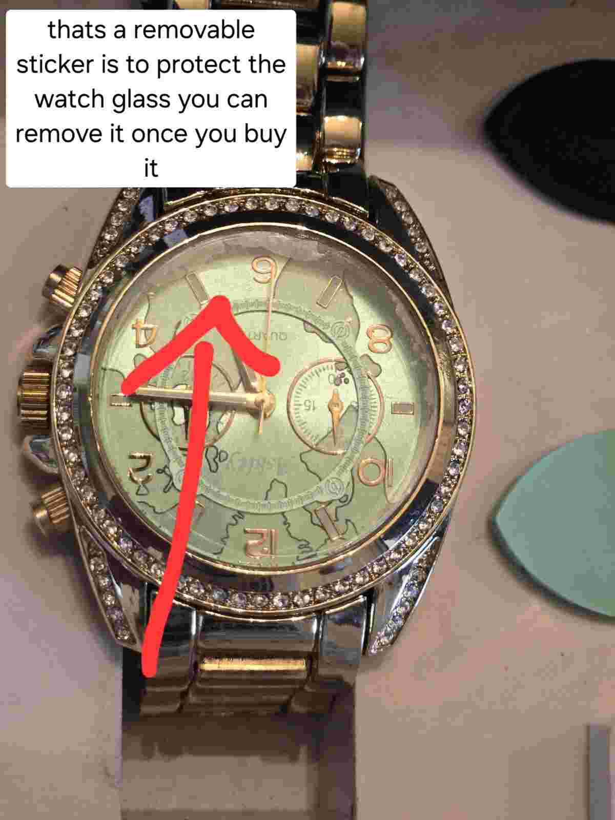 Ashley Princess Queen Watch 7694 GLD-MINT Needs New Battery