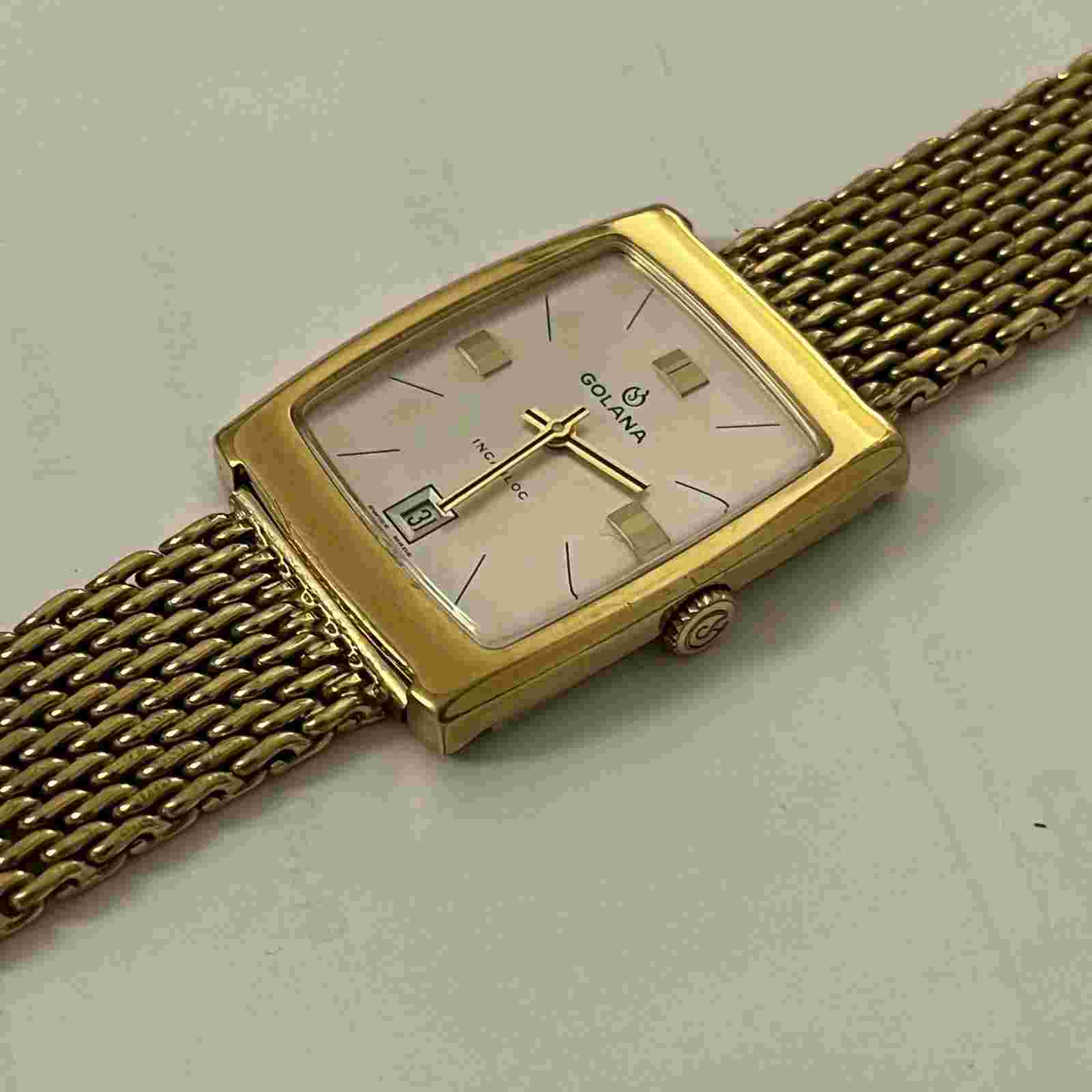 GOLANA INCABLOC 17 Jewels gold 18k watch