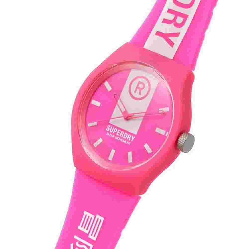 SUPERDRY SYL348P PINK RESIN STRAP WOMEN'S WATCH