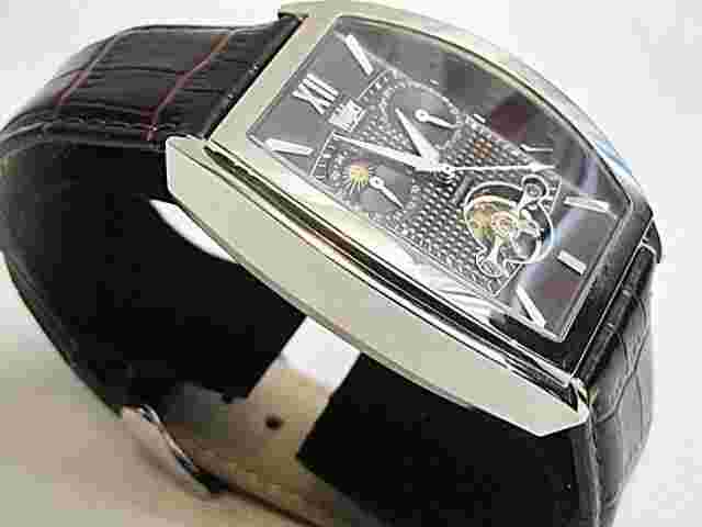 WOHLER MEN'S 23J AUTOMATIC MECHANICAL BROWN DIAL WATCH BROWN LEATHER STRAP