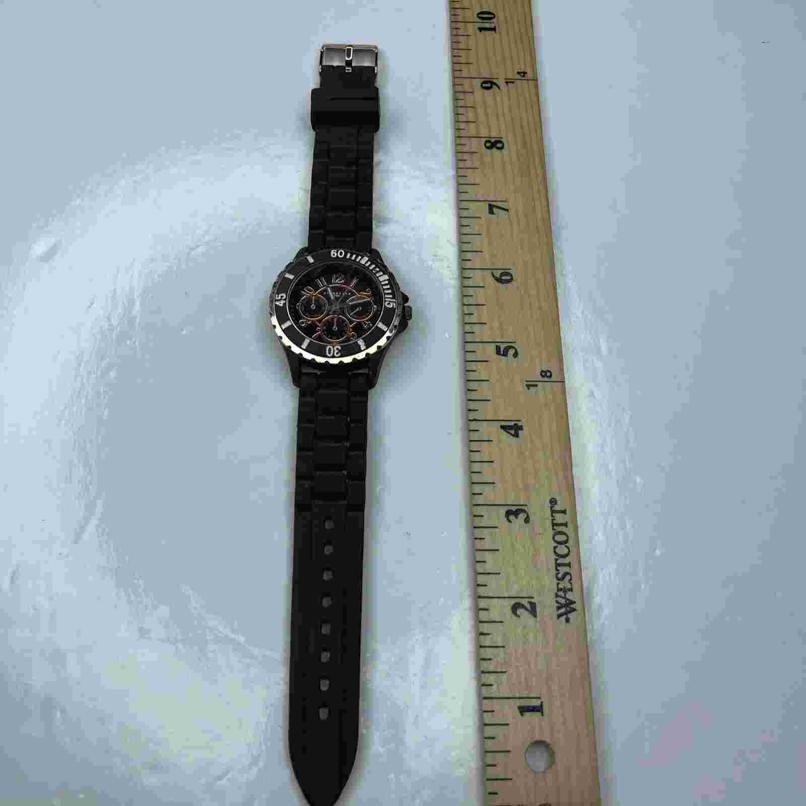 E Attention Accutime Japan Rose Gold Brown Silicone Ladies Stainless Untested
