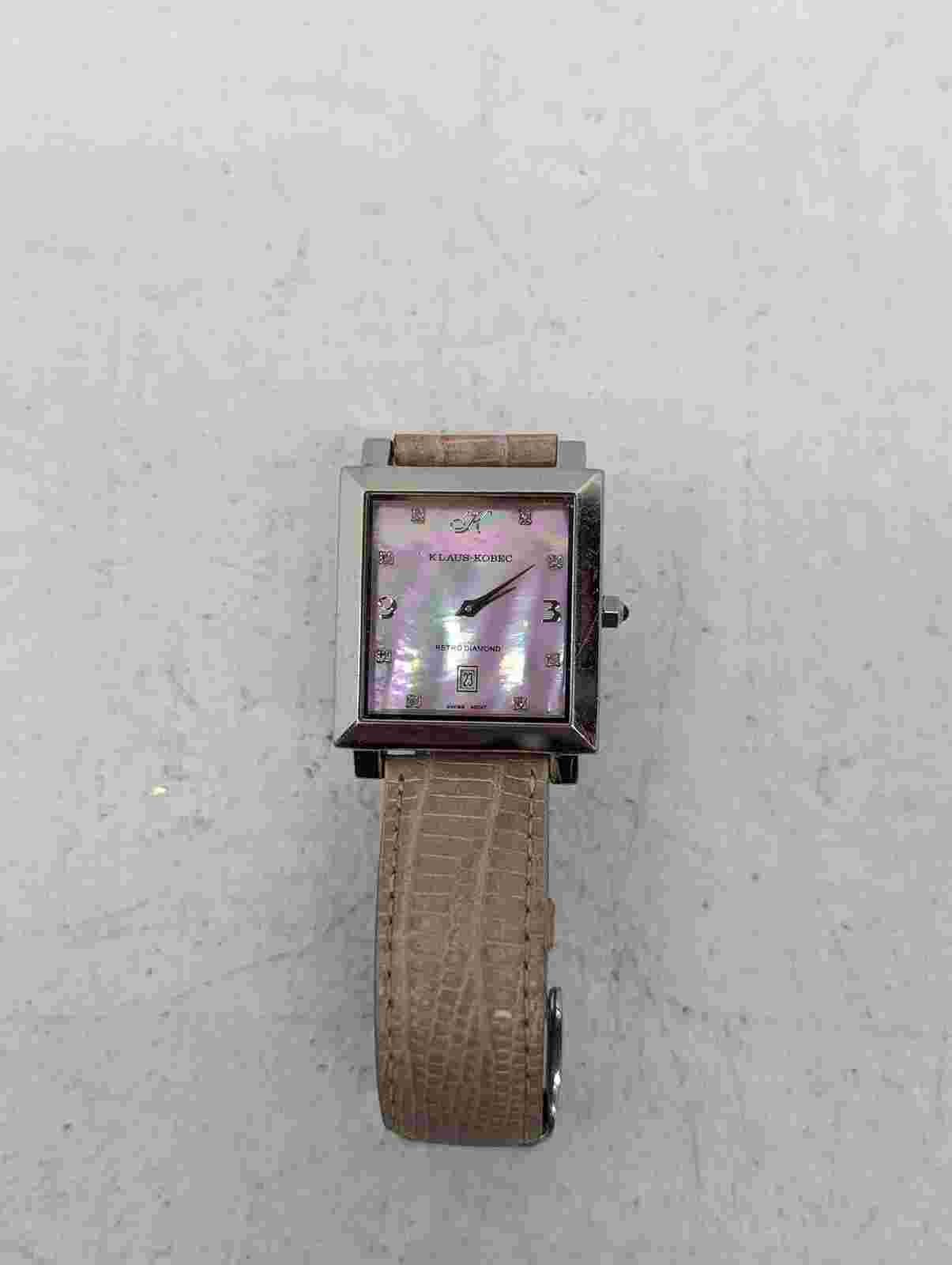 Klaus-Kobec Diamond Mother of Pearl Pink Face Ladies Watch KKL1988