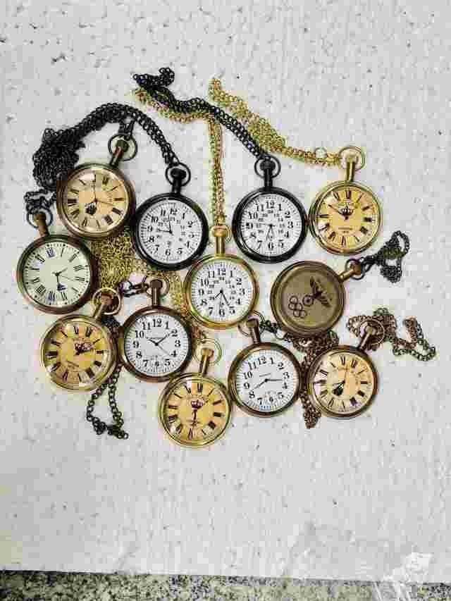 Vintage Nautical pocket watches Brass antique  occasions Gifts Quartz 12 Units