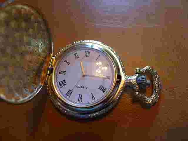 NEW.. Gold Plated Plain  Qtz Hunter Pocket Watch...GWC.