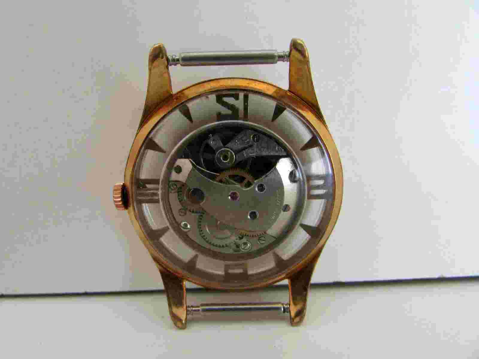 VINTAGE ORFINA SKELETON MECHANICAL WRISTWATCH BURGUNDY DIAL WORKING 10mPLAQUE OR