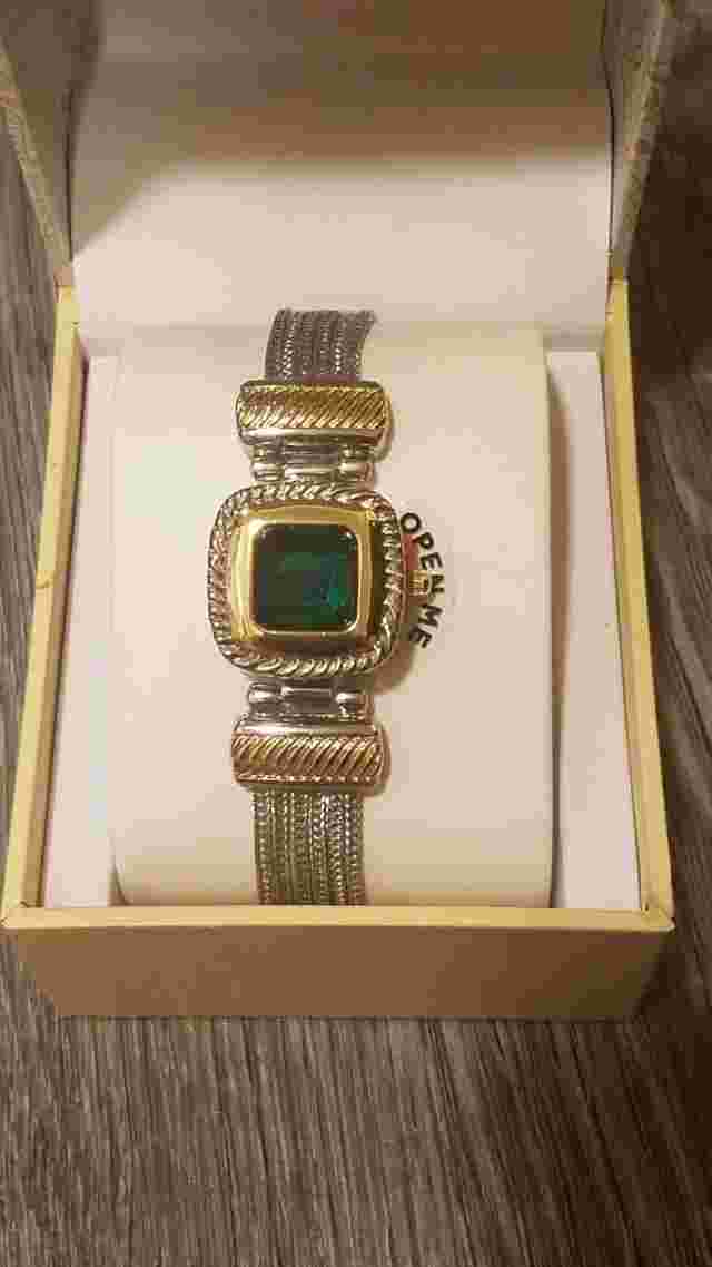 Square  Flip-Top Watch Bracelet Women's Gold & Silver Tone Charter Club