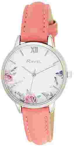 Ravel Ladies Picture Classic Strap Watch Round Rose Gold Case R0128