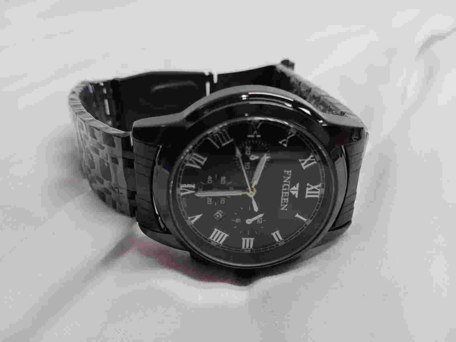 FNGEEN Men Fashion Stainless Steel Analog Date Sport Quartz Wristwatch