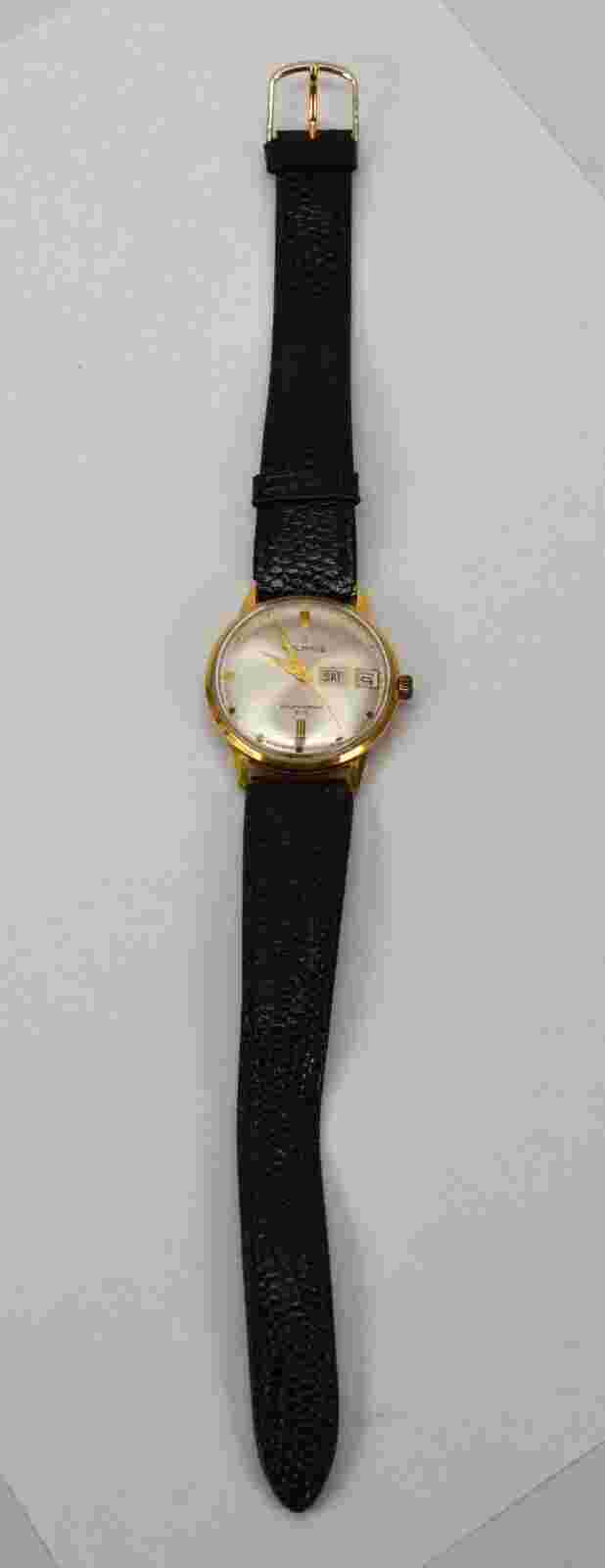 1960's Helbros 33MM Gold Capped Day/Date Automatic  Wrist Watch