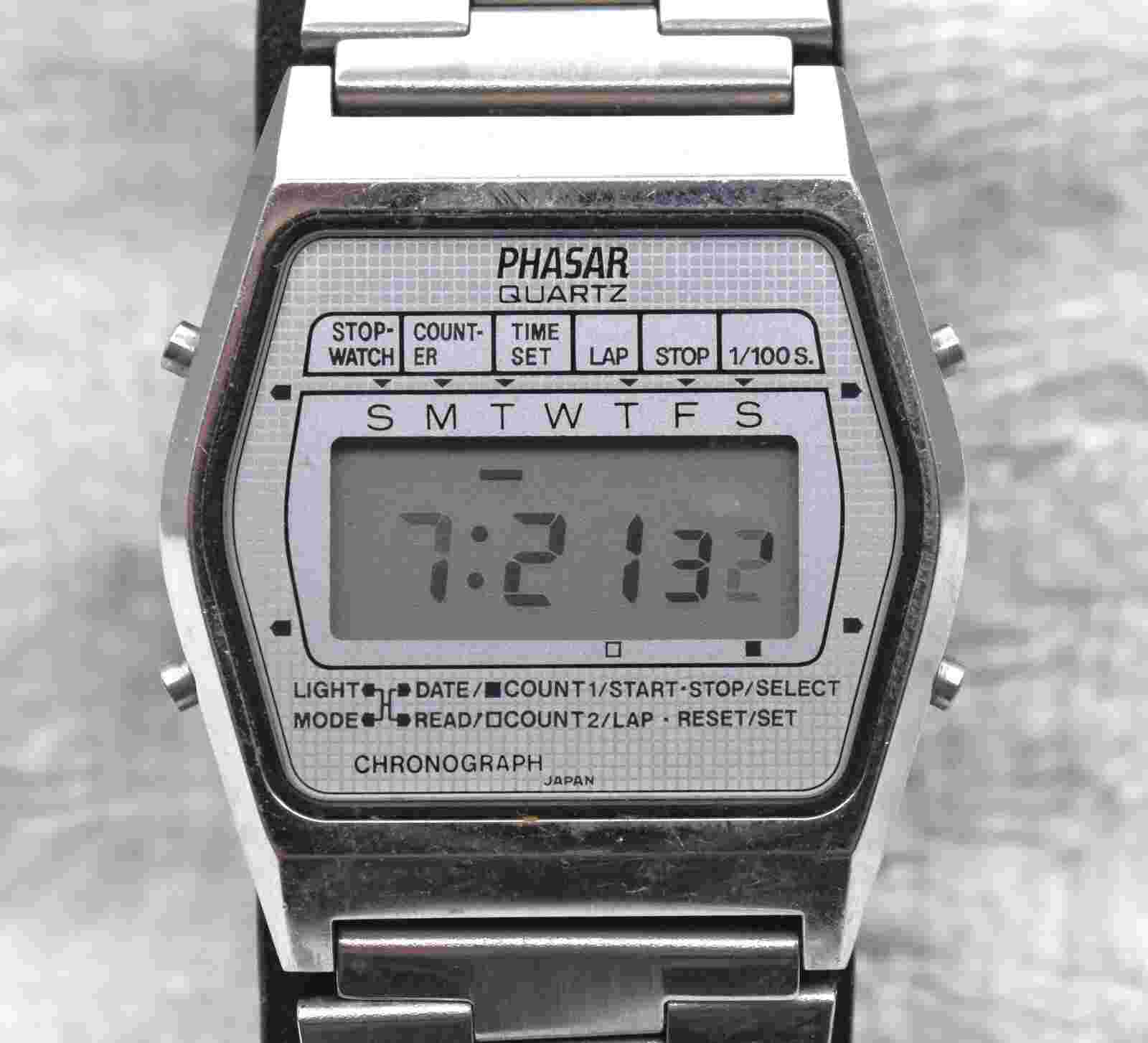 Vintage Sears & Roebuck Phasar Quartz LCD Chronograph Watch WORKING!