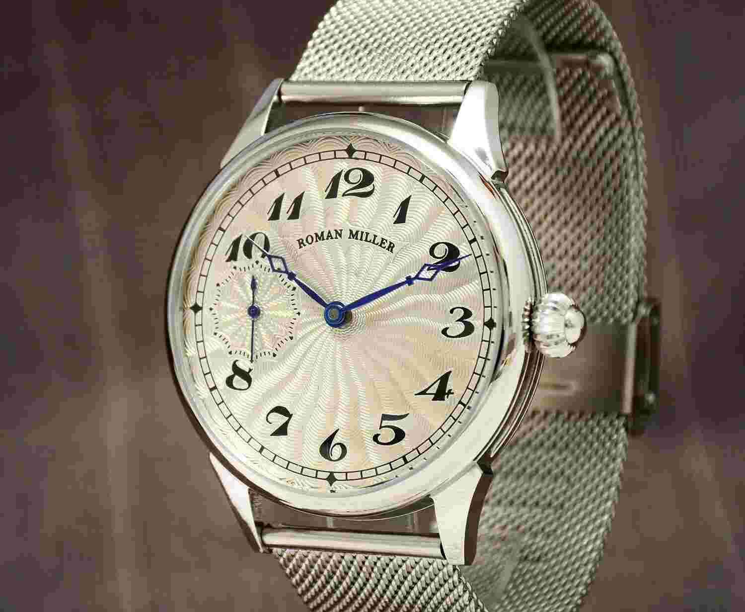 SILVER WATCH for man Dress watch mechanical Husband Gift Hand made watch Miller